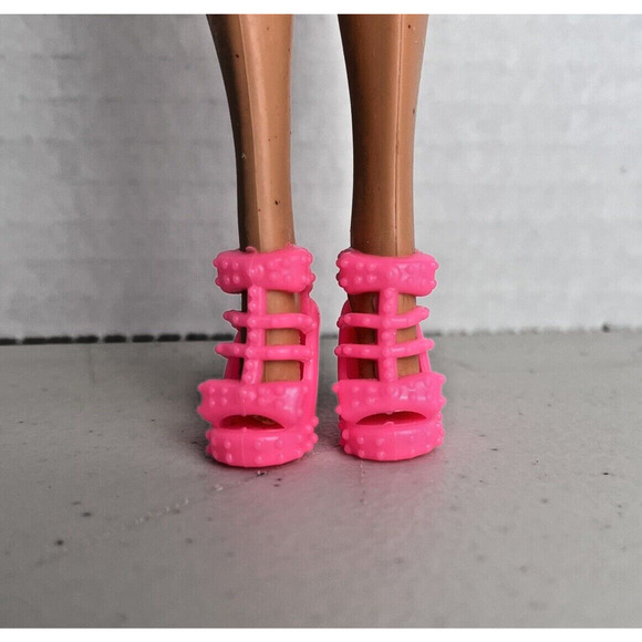 Barbie Shoes Strappy High Heels Bright Orange & Pink Fashionitas Lot of 2 Mattel - Picture 6 of 9